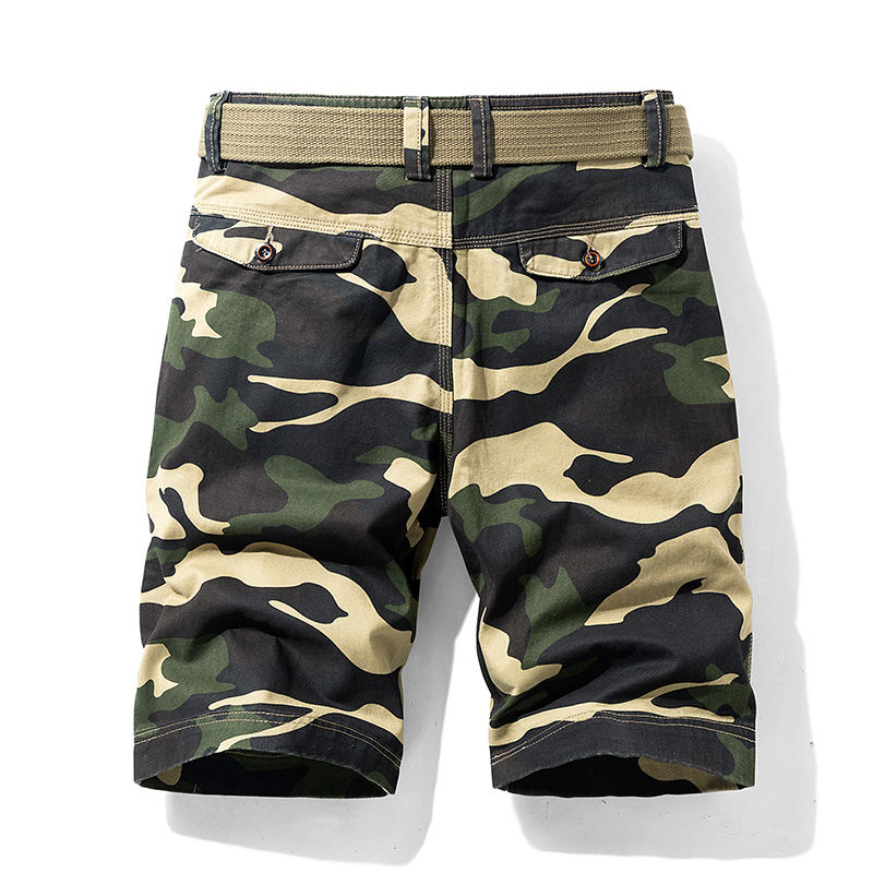 2020 summer thin military camouflage shorts men's Capris loose straight casual pants men's tooling Capris