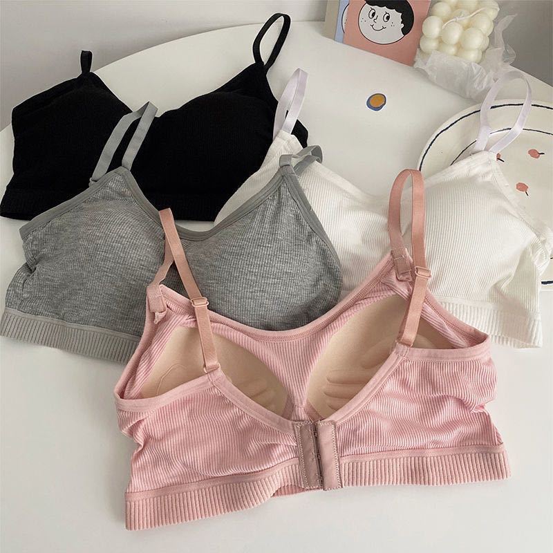Underwear women without steel ring suspender vest bra integrated bra students high school girls anti walking light gathered around the chest