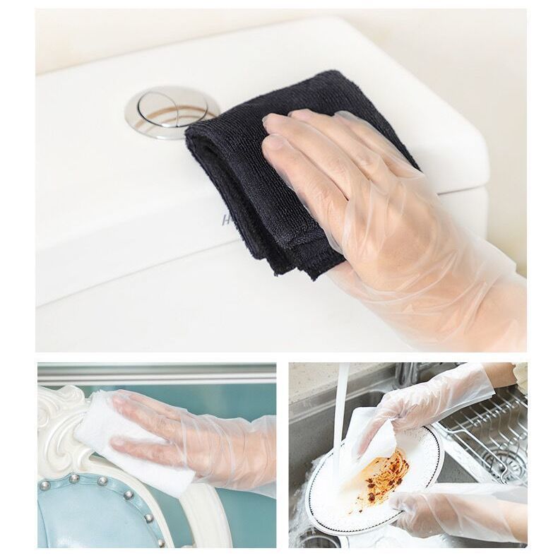 Net red wholesale disposable TPE gloves food grade transparent plastic film can replace PVC rubber latex
