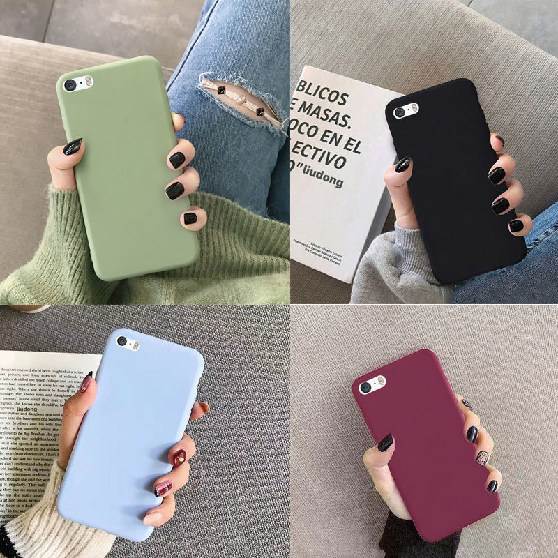 Apple 5S mobile phone case 5 generations of silica gel men's and women's all inclusive anti falling net red iPhone 5 mobile phone case frosted solid color cute