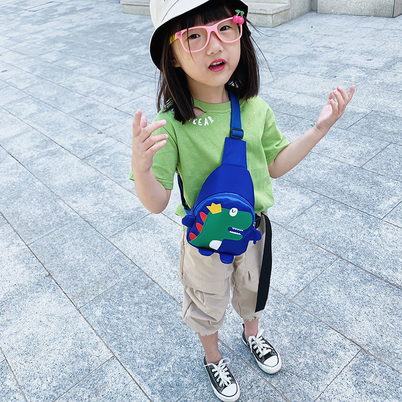 Children's chest bag men's and women's Korean small messenger bag children's outdoor fashion personality dinosaur backpack Waist Bag Fashion