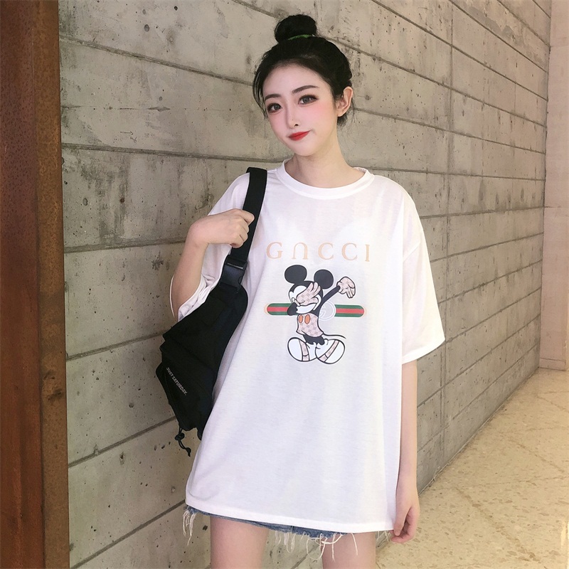 Real price 6535 cotton white short sleeve T-shirt women's top