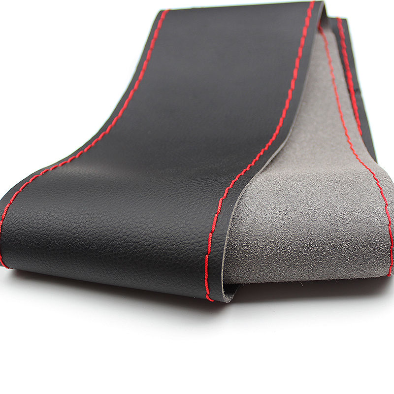 New car steering wheel cover leather hand sewn steering wheel cover men's and women's all season Volkswagen anti slip hand sewn handle cover