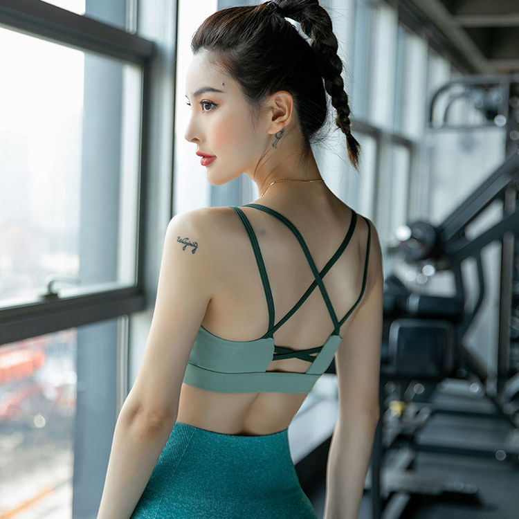 Sports underwear female students running outdoor shockproof gathering anti sagging Yoga waistcoat fitness large bra