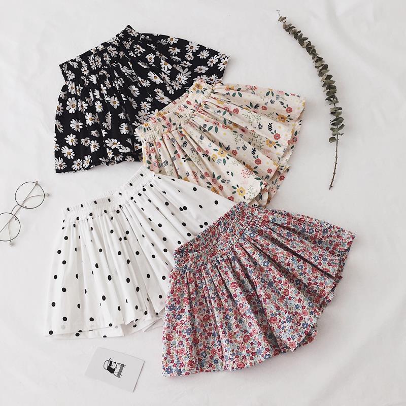 Girl's shorts lovely summer dress foreign style thin cotton wide leg pants baby flower daisy skirt skirt children's dress