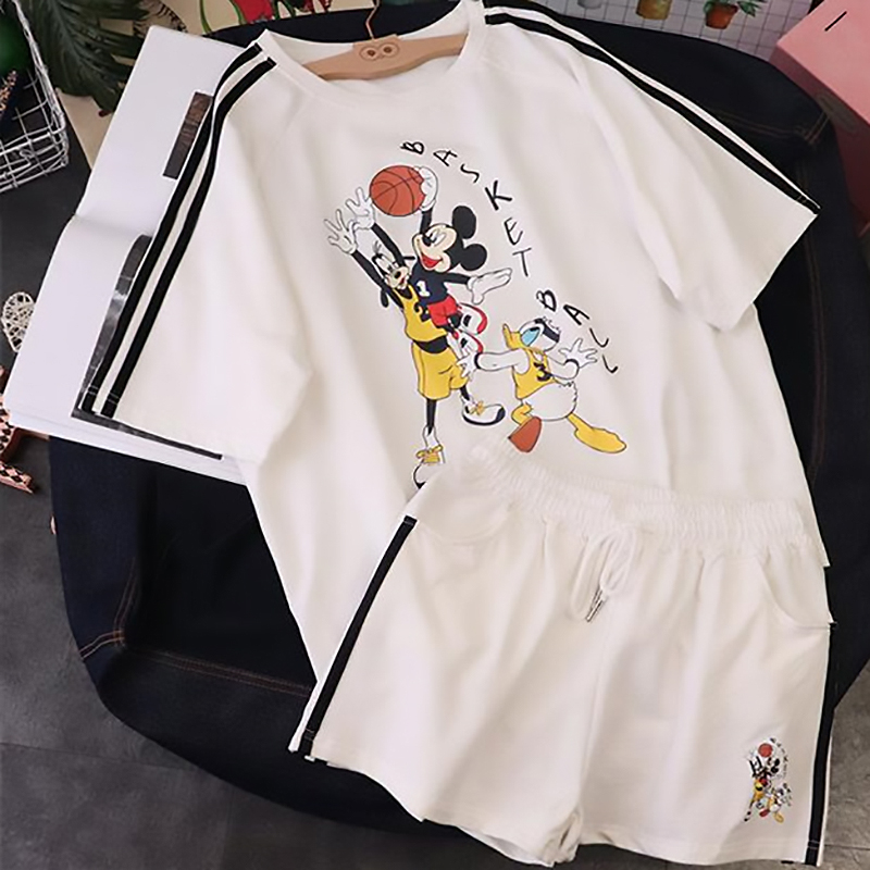 Official figure reduced age Mickey leisure sports suit women 2020 Korean version loose shorts show thin two piece set
