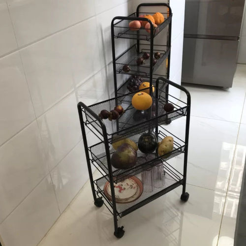 Factory direct selling kitchen shelf trolley creative multi-layer storage movable shelf trolley