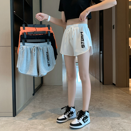 2021 mini sports shorts female summer leisure student high waist middle pants running loose Capris