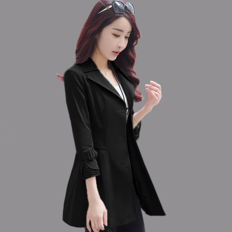 Windbreaker women's middle long Korean spring new popular women's wear small spring coat women's wear