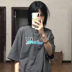 New Korean summer retro Harajuku style girls' loose short sleeve T-shirt