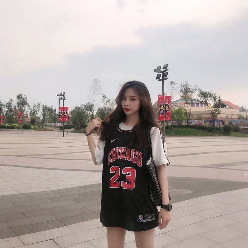 Basketball vest women's No.23 Jordan bulls sports jersey customized loose BF style two piece suit for men