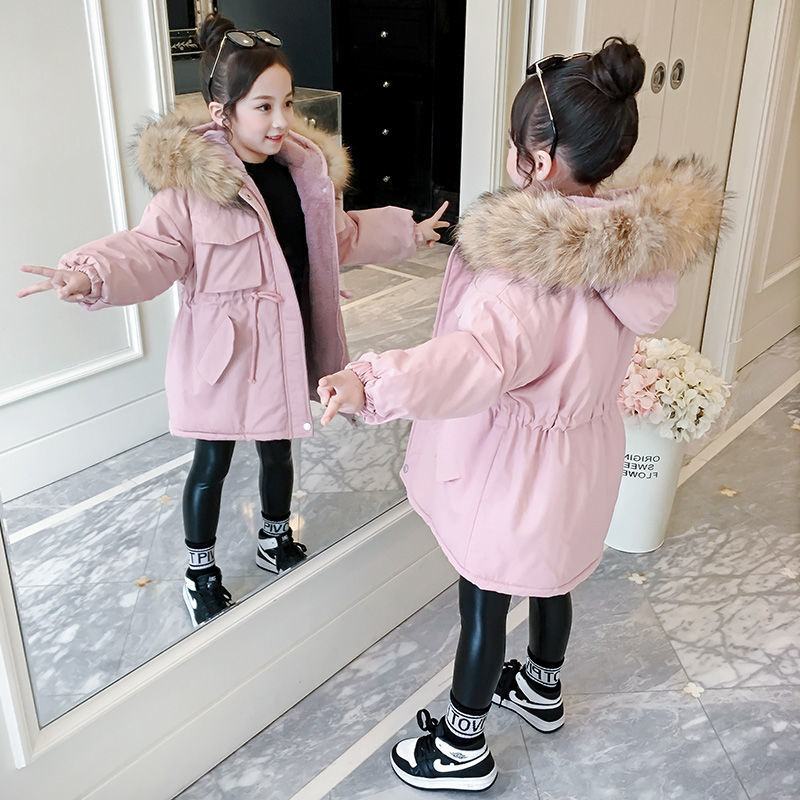 Girls' winter cotton padded clothes 2020 new foreign style Korean children's wear cotton padded jacket little girls' trendy cotton padded clothes