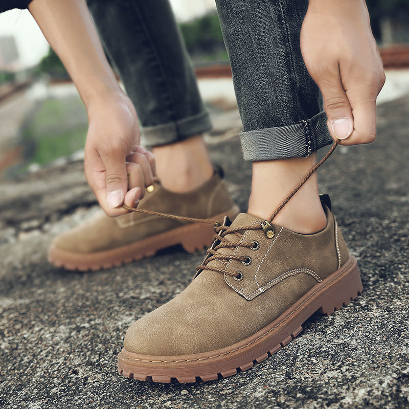 2021 spring new men's boots low top versatile Martin shoes men's Martin boots men's Fashionable Boots British tooling boots
