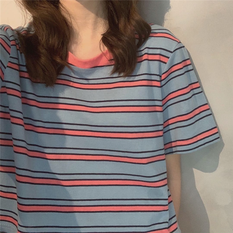 Real price! Recommended 3-color striped T-shirt, loose and versatile casual jacket