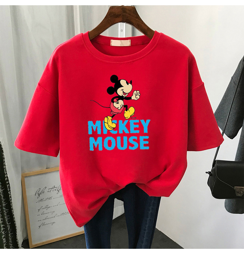 Super fire CEC milk silk BF lazy wind 2020 summer new Mickey short sleeve T-shirt for women