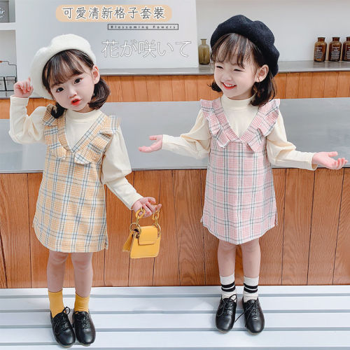 2021 new girl's Princess Dress Set 1-2-3 years old girl's lovely foreign style mesh dress spring autumn winter