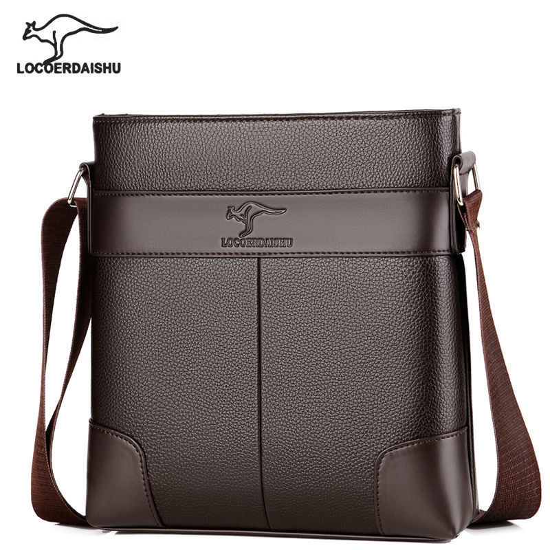 Leather texture men's briefcase horizontal handbag men's satchel business bag computer bag men's messenger bag