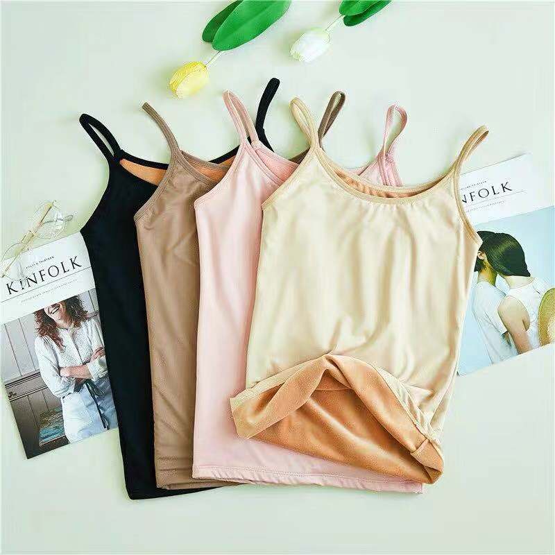 Actual sling thermal vest underwear plush and thick cold-proof sleeveless single-piece jacket underwear wearing undercoat winter