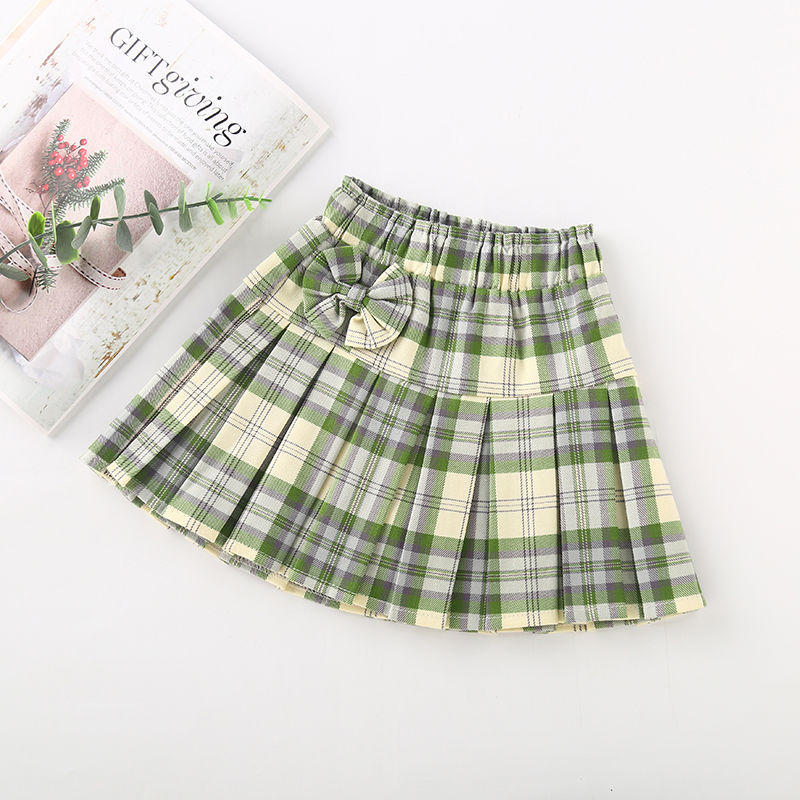 Girl's Plaid pleated skirt skirt skirt skirt spring summer autumn new Korean student uniform skirt with lining