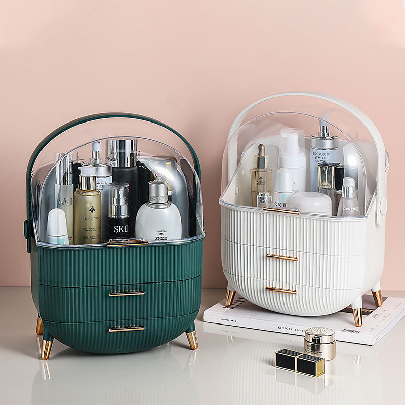 [factory direct sales] light luxury desktop cosmetics storage box skin care products water powder storage box large capacity storage cabinet