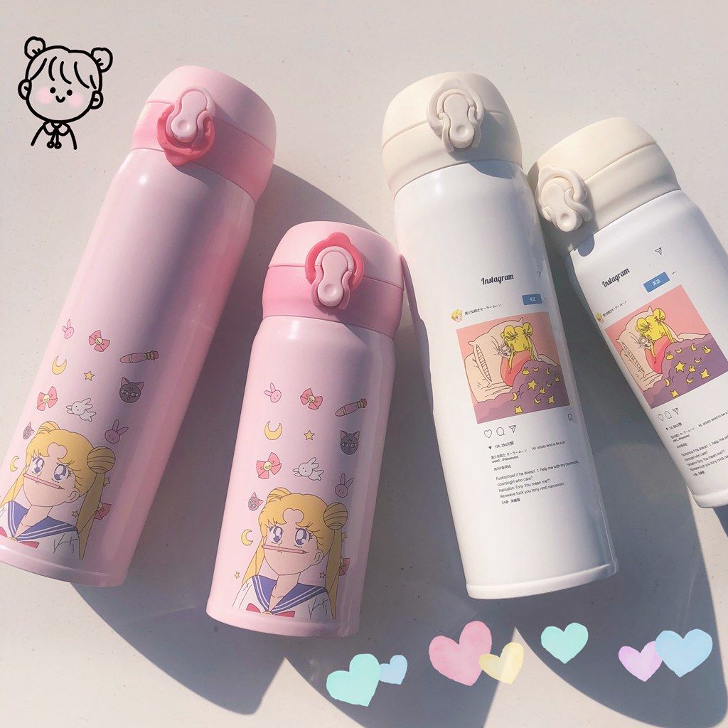 Korean version of beautiful girl thermos cup net red stainless steel water cup lovely fresh cup convenient creative student cup
