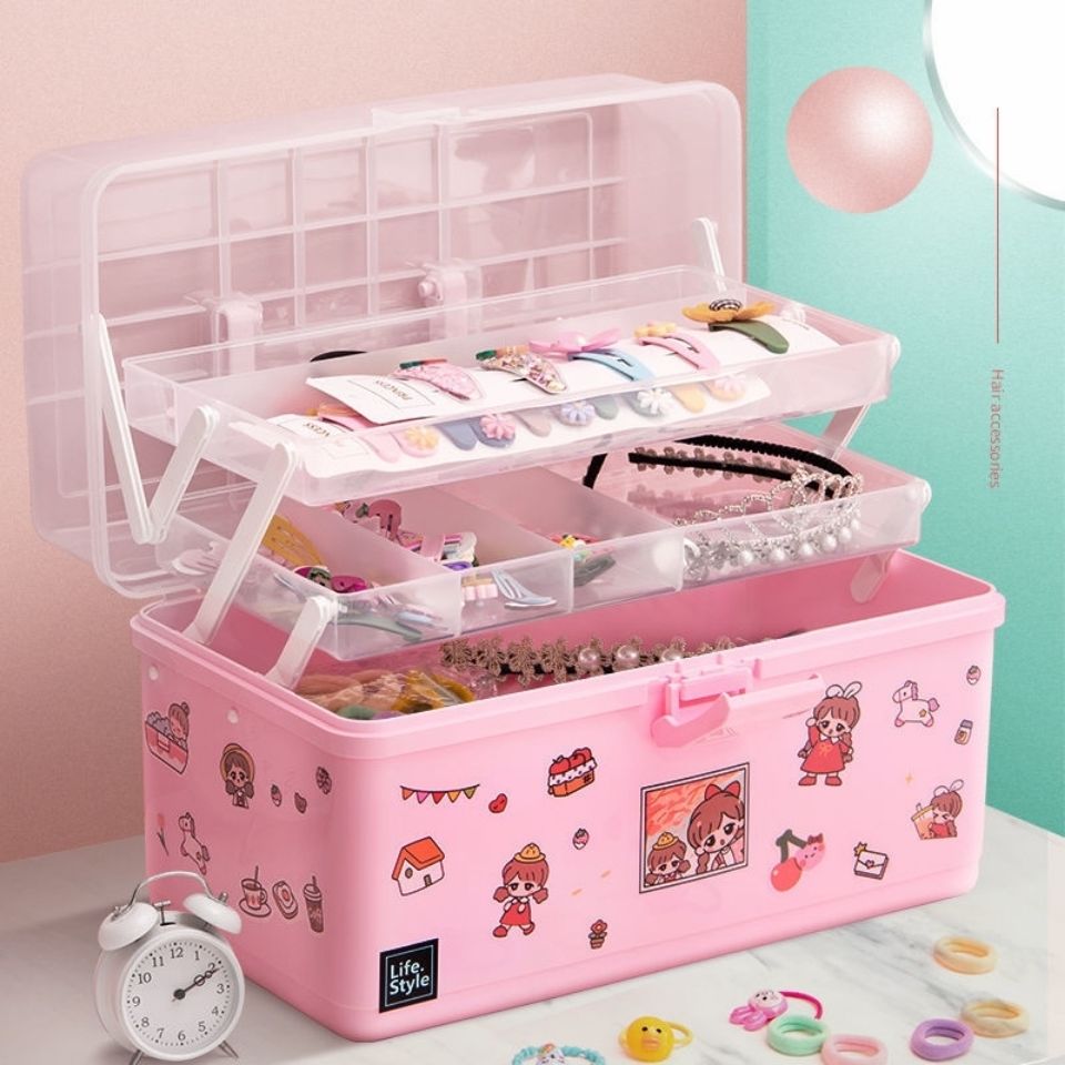 Children's hair jewelry box lovely girl headrope jewelry Princess Baby hairpin elastic headdress dressing box