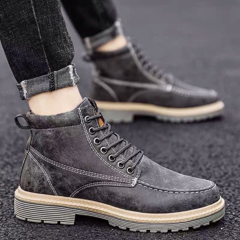New boots men's winter Martin boots men's fashion British short boots medium high top men's shoes tooling Boots Men's snow boots