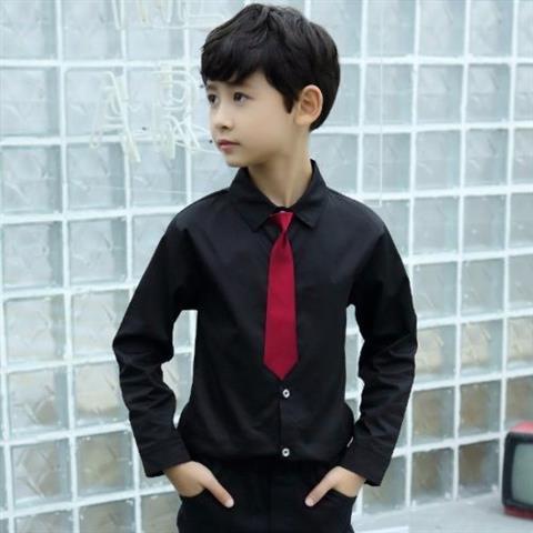 Children's black shirt boys' black shirt boys' Shirt Short Sleeve thin performance clothes primary school students' shirt middle school students