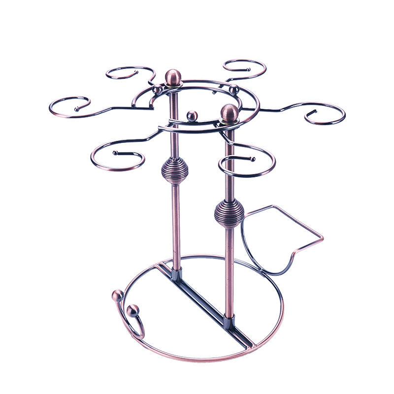 Household wine glass rack wine cabinet wine rack ornaments high foot wine decoration upside down wine bottle rack European wine rack