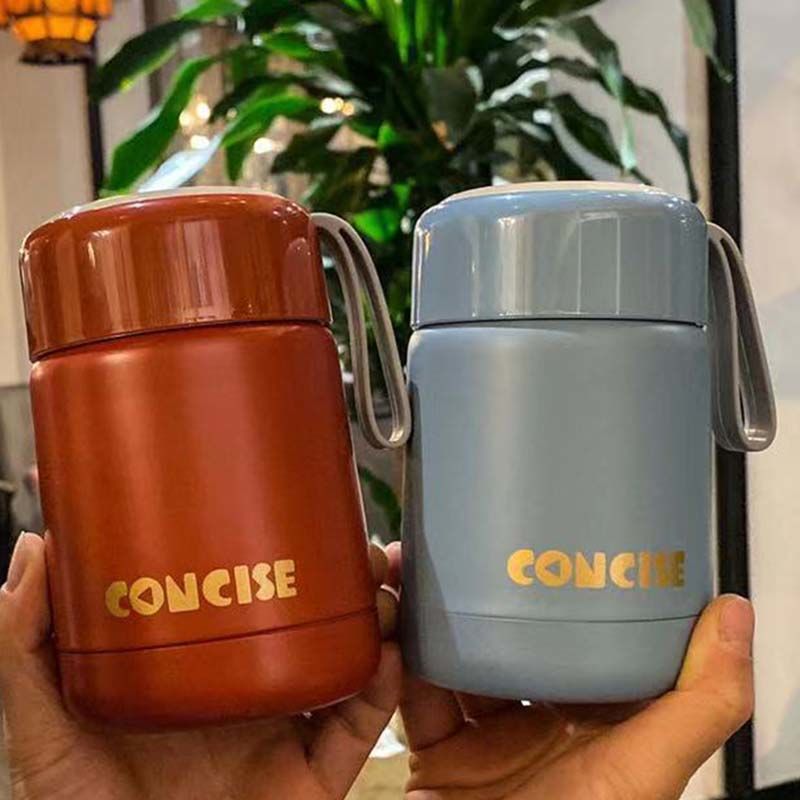 Wide mouth thermos cup lady portable simple vacuum thermos cup breakfast with rice Thermos Pot braising pot thermos lunch box