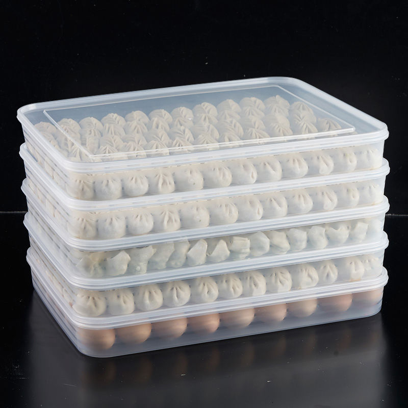 Dumpling box frozen dumpling multilayer refrigerator quick frozen dumpling household food preservation box tray frozen chaotic storage box