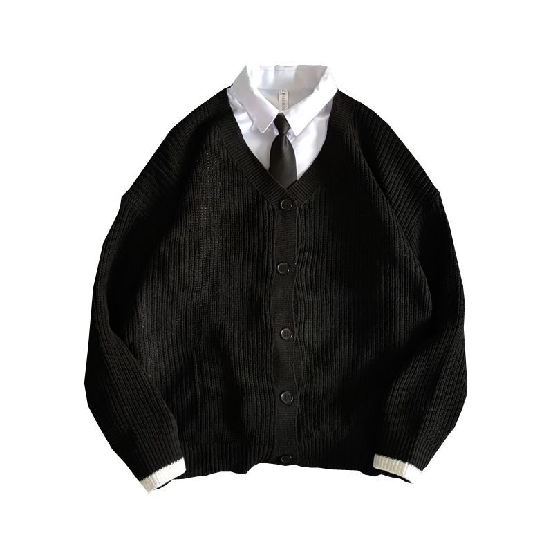 Men's sweater Korean Trend loose cardigan knitted sweater autumn and winter new Hong Kong style student versatile handsome coat