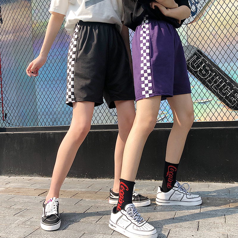 Take a real picture of the original dormitory style leisure loose students' all-around five point running hot pants and shorts