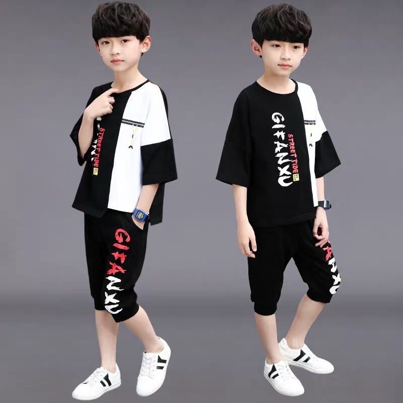 Children's wear boys' summer suit 2020 new CUDA boys' Summer Short Sleeve T-Shirt two piece set Korean fashion