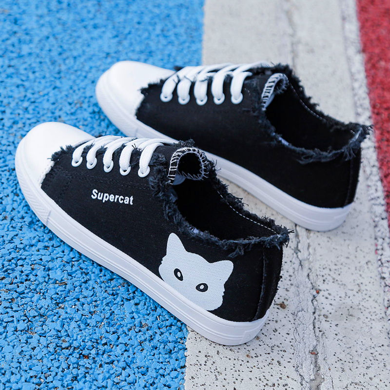 Autumn canvas shoes female students Korean version 2020 new versatile Harajuku summer small white shoes flat shoes sports shoes