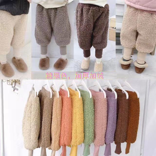 Boys' and girls' new pants 2020 children's winter baby radish pants thickened winter cotton pants children's Plush pants