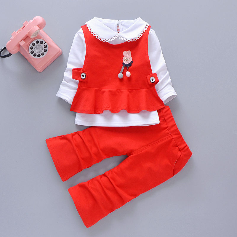 Children's girls' autumn clothes 1-3 years old fashionable new autumn children's clothes girls' three piece baby clothes