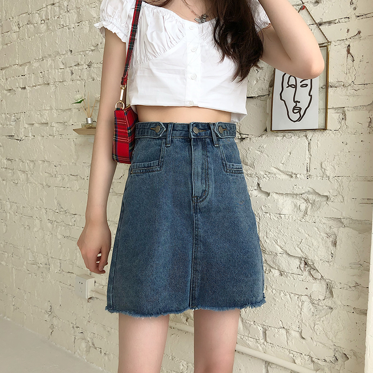 Real photo, real price, Korean version, INS style, all kinds of high waist jeans skirt, short skirt, A-line skirt