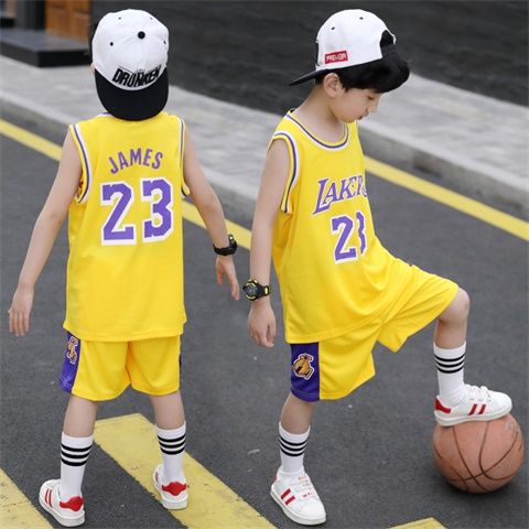 New boys' and girls' basketball suit summer two piece primary school students' sleeveless shorts vest sportswear