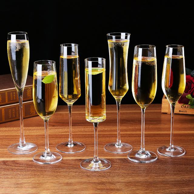 Household crystal Champagne Cup wedding slant goblet creative straight tube sweet sparkling wine cup wedding business pair