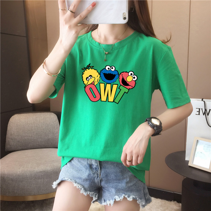 15 color new Korean cartoon print design minority short sleeve T-shirt women's fashionable age reducing top