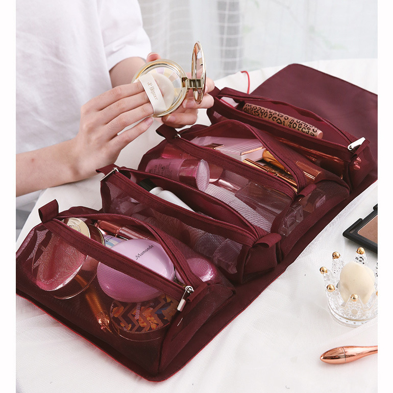 Net red cosmetic bag women's portable large capacity super fire washing bag travel skin care products storage bag can be split