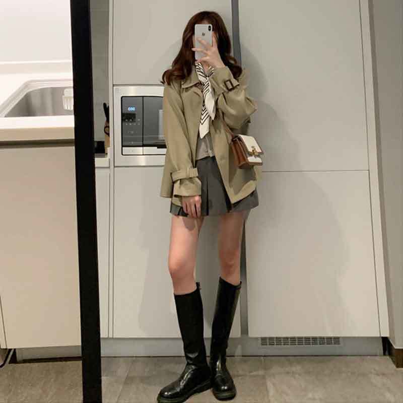 Small windbreaker women's middle long style with high temperament and falling feeling