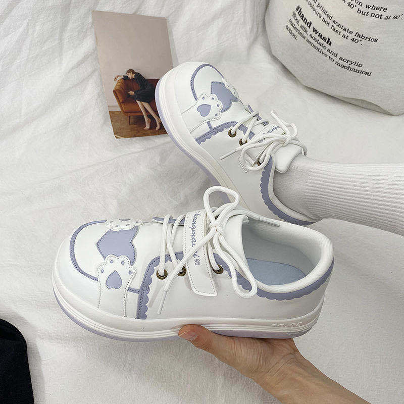 New Lolita soft girl in spring 2021 Japanese Harajuku versatile white shoes Lolita JK women's casual sports shoes