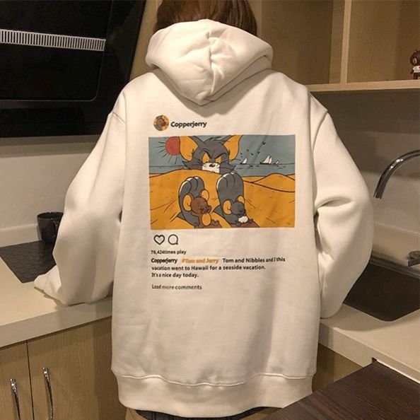 Autumn and winter Plush thickened sweater women's BF coat women's Korean loose student ins men's and women's fashion brand couple's wear