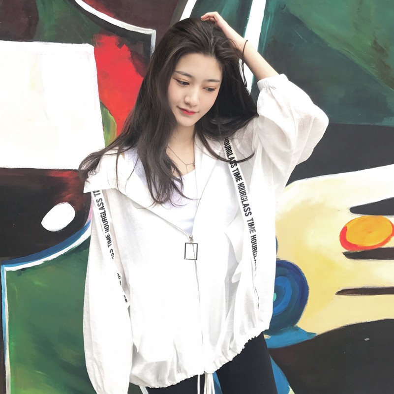 Hong Kong chic Jacket Women's short summer new sun proof clothing student jacket loose Korean BF Baseball Jacket
