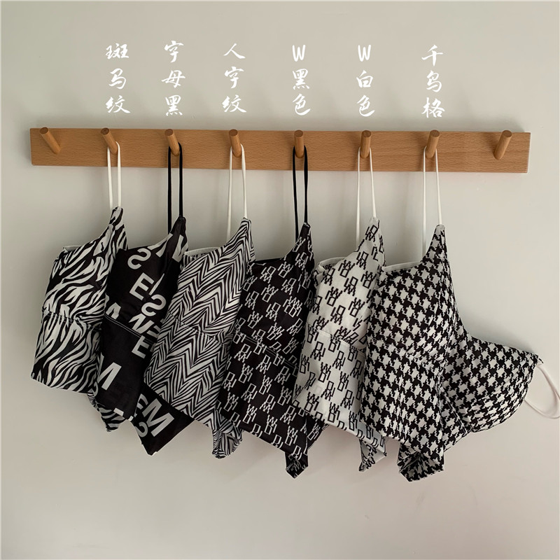 Real price Hong Kong style ice silk retro zebra pattern suspender