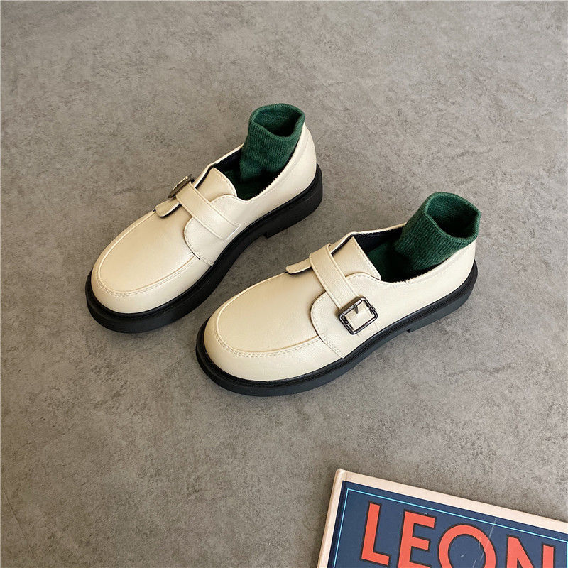 Retro British style shoes women's 2021 spring new Korean versatile one line buckle Japanese JK uniform shoes