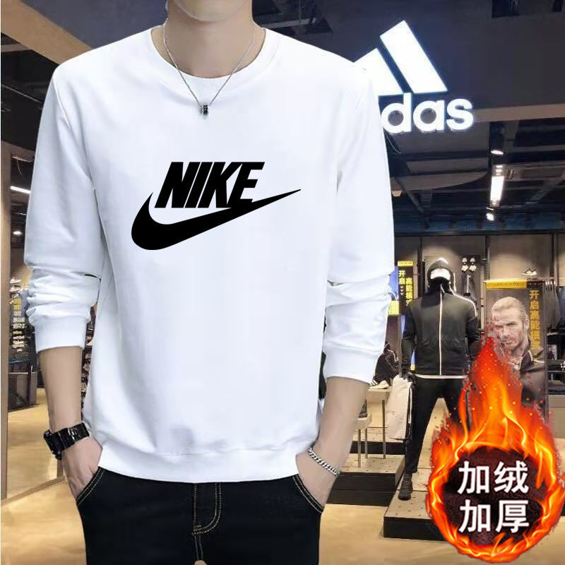Autumn and winter new men's Korean long sleeve T-shirt loose casual fashion brand plush round neck sports Pullover Sweater
