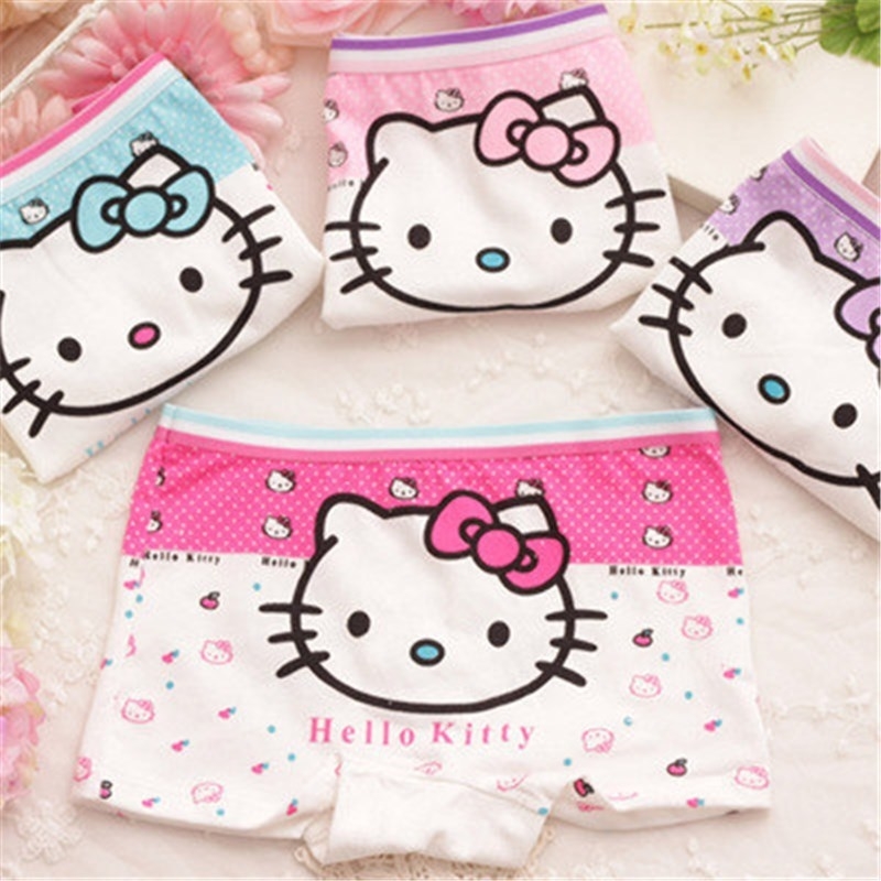 4 pairs of 2-Pair children's underwear girls' cotton flat triangle children's Shorts Girls' middle school students' underpants